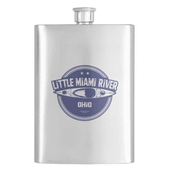 Little Miami River Ohio Kayaking Hip Flask (Front)