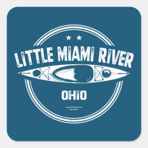 Little Miami River Ohio Kayaking Square Sticker
