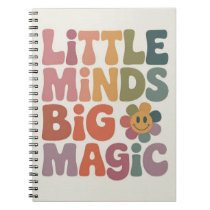 Little Minds Big Magic Retro Teacher Quote Notebook