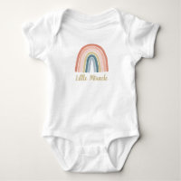 Little Miracle Cute Boho Watercolor Rainbow Coral