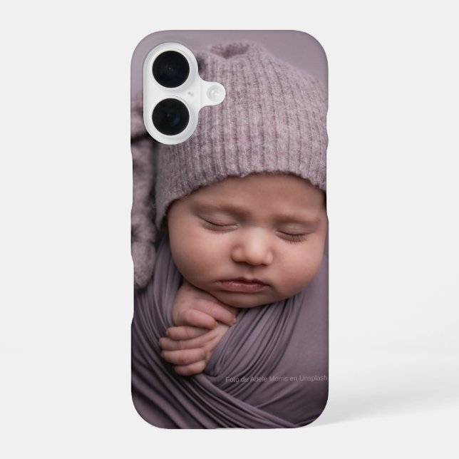 Little Miracles – Personalized Baby Photo Phone Ca iPhone 16 Case (Back)