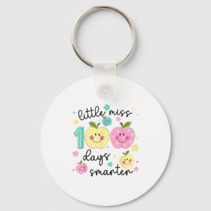 Little Miss 100 Days Smarter Kids Girls 100th Day  Key Ring