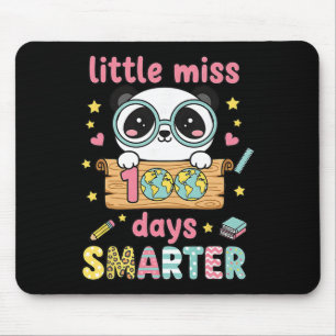 Little Miss 100 Days Smarter Panda Kawaii Pastel Mouse Mat