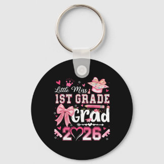 Little Miss 1st Grade Grad 2026 Girls Kids Graduat Key Ring