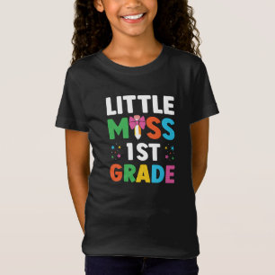 Little Miss 1st Grade Typography School T-Shirt