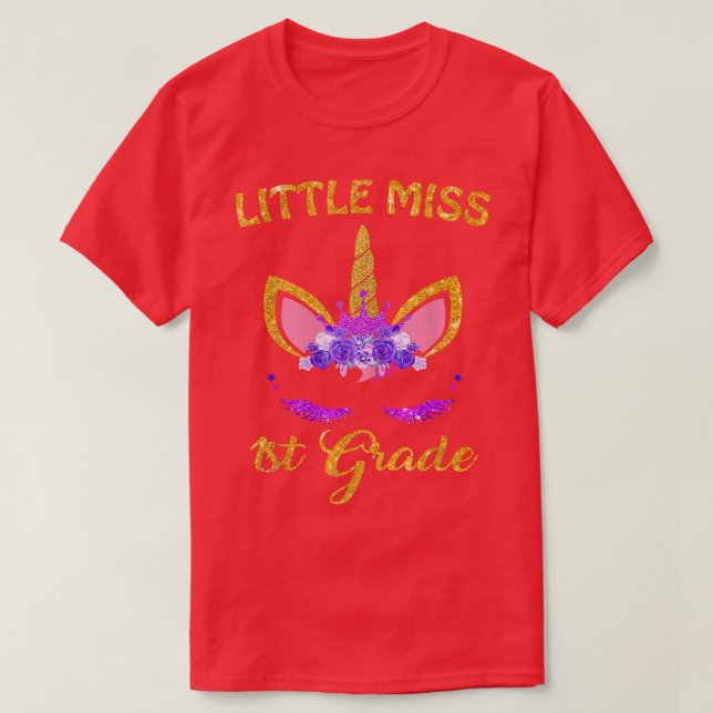 Little Miss 1st Grade Unicorn Back To School Kids  T-Shirt (Design Front)