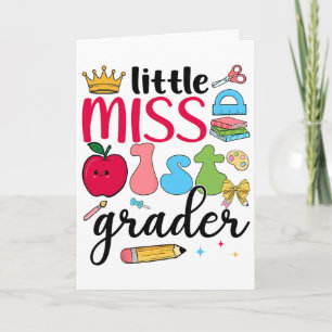Little Miss 1st Grader First Day Of School First G Card