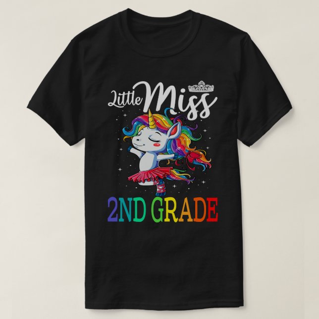 Little Miss 2ND grade First Day Of School Girls Gi T-Shirt (Design Front)
