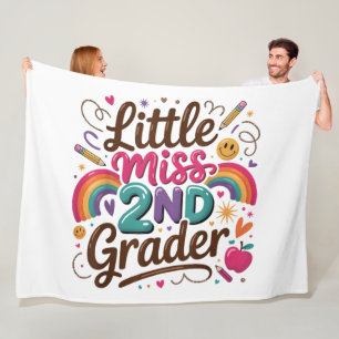 Little Miss 2nd Grade First Day of Second Grade Fleece Blanket