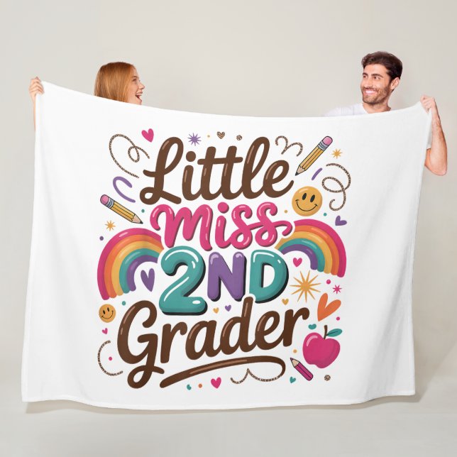 Little Miss 2nd Grade First Day of Second Grade Fleece Blanket (In Situ)
