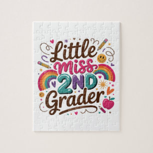 Little Miss 2nd Grade First Day of Second Grade Jigsaw Puzzle