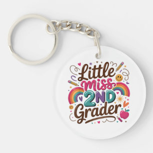 Little Miss 2nd Grade First Day of Second Grade Key Ring