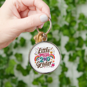 Little Miss 2nd Grade First Day of Second Grade Key Ring