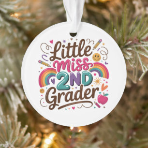 Little Miss 2nd Grade First Day of Second Grade Ornament