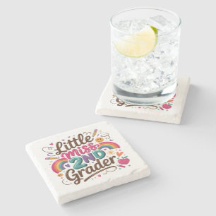 Little Miss 2nd Grade First Day of Second Grade Stone Coaster