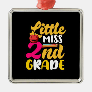 Little Miss 2nd Grade Metal Tree Decoration
