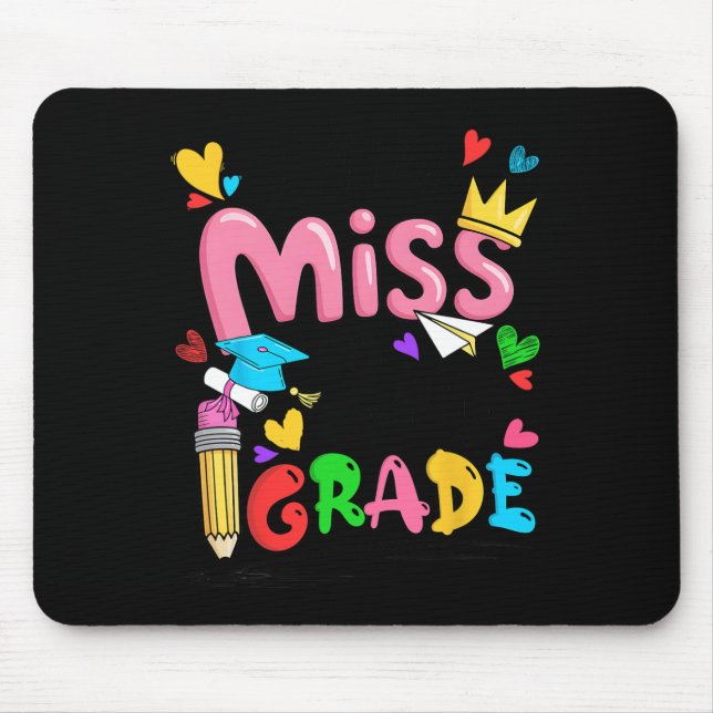 Little Miss 2nd Second Grade Cute Back To School  Mouse Mat (Front)