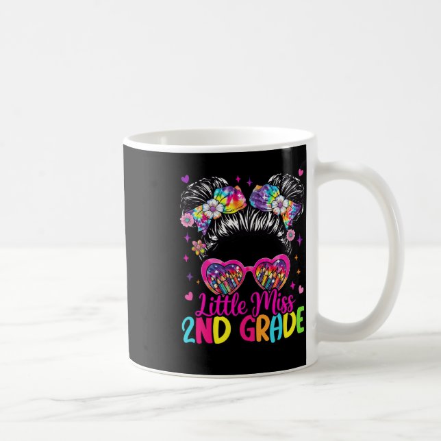 Little Miss 2nd Second Grade Messy Bun First Day O Coffee Mug (Right)