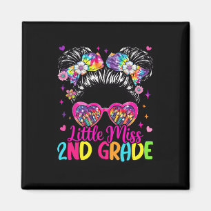 Little Miss 2nd Second Grade Messy Bun First Day O Magnet