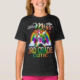 Little Miss 3rd Grade Cutie Unicorn Rainbow T-Shirt
