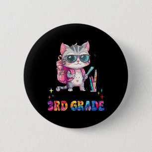 Little Miss 3rd Grade Kitten Back To School Cat Gi 6 Cm Round Badge
