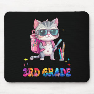 Little Miss 3rd Grade Kitten Back To School Cat Gi Mouse Mat