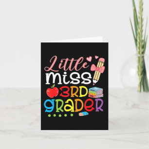Little Miss 3rd Grader Back To School Girls Third  Card