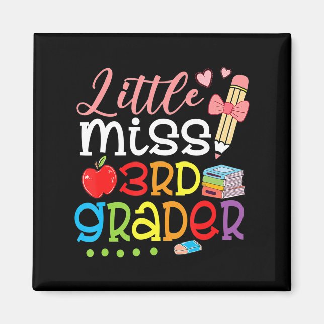 Little Miss 3rd Grader Back To School Girls Third  Magnet (Front)