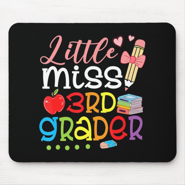 Little Miss 3rd Grader Back To School Girls Third  Mouse Mat (Front)