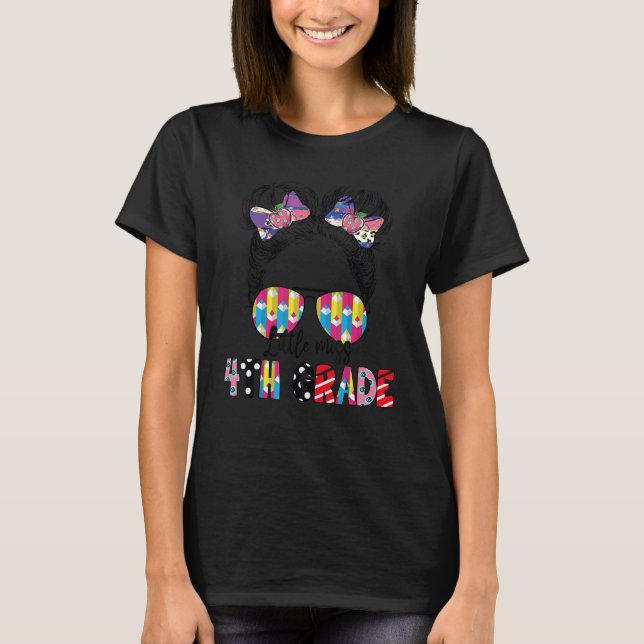 Little Miss 4th Grade   Back To School T-Shirt (Front)