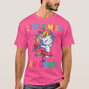 Little Miss 4th Grade First Day Of School Unicorn T-Shirt