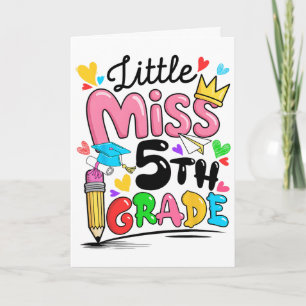 Little Miss 5th Fifth Grade Cute Ck To School Card