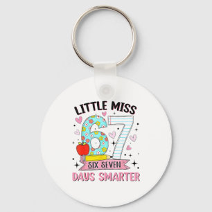 Little Miss 67 Days Smarter Coquette Bow 67th Day  Key Ring
