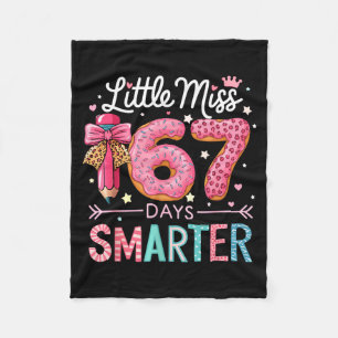 Little Miss 67 Days Smarter Donut Lover 67th Day O Fleece Blanket