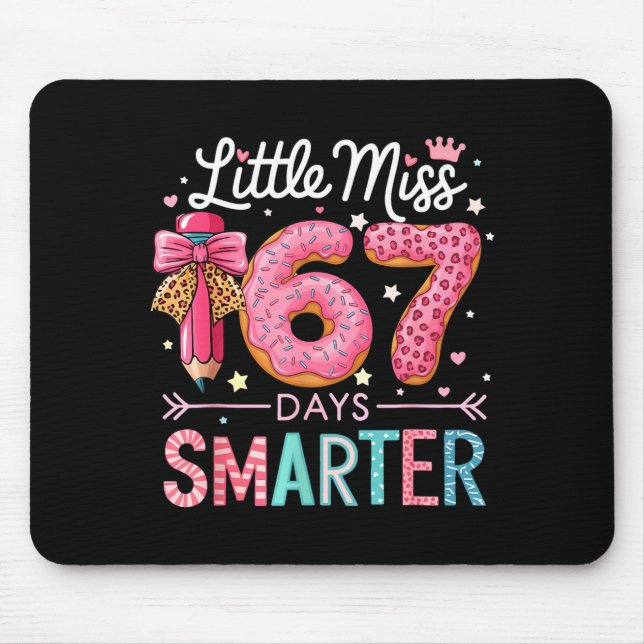 Little Miss 67 Days Smarter Donut Lover 67th Day O Mouse Mat (Front)