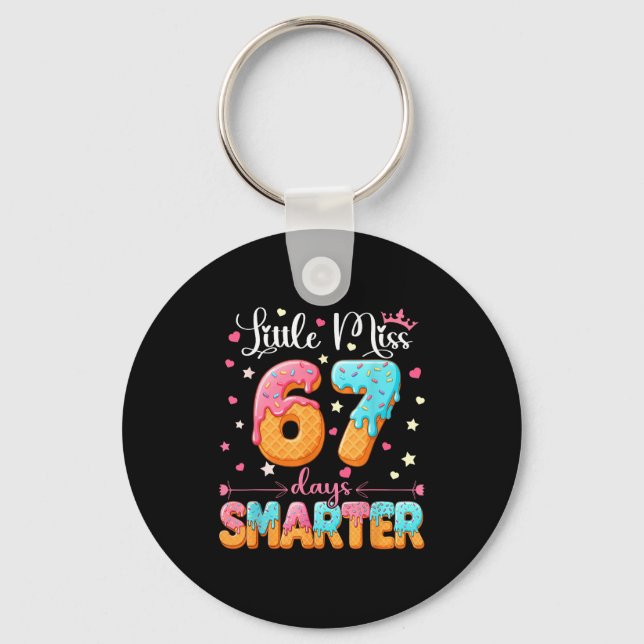Little Miss 67 Days Smarter Kids Girls 67th Day Of Key Ring (Front)