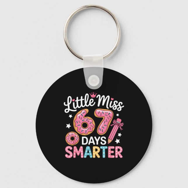 Little Miss 67 Days Smarter Kids Girls 67th Day Of Key Ring (Front)