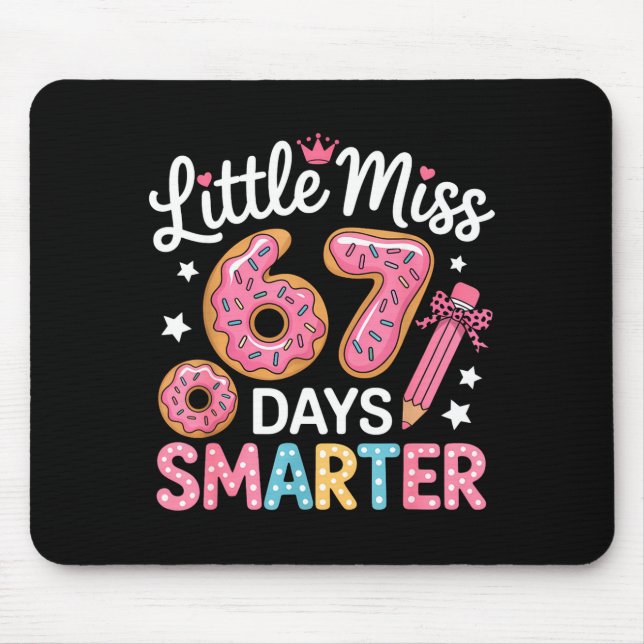 Little Miss 67 Days Smarter Kids Girls 67th Day Of Mouse Mat (Front)