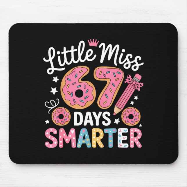 Little Miss 67 Days Smarter Kids Girls 67th Day Of Mouse Mat (Front)
