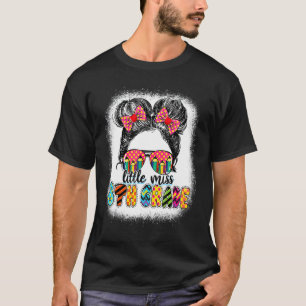 Little Miss 8th Grade Messy Bun Girl Back To Schoo T-Shirt