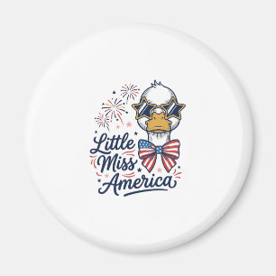 Little Miss America Patriotic Duck Vintage Shirt ( Magnet
