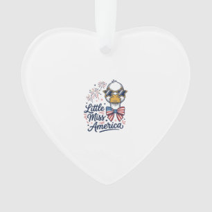 Little Miss America Patriotic Duck Vintage Shirt ( Ornament