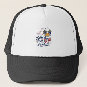 Little Miss America Patriotic Duck Vintage Shirt ( Trucker Hat