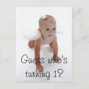 Little Miss Angel, Guess who's turning 1? Invitation Postcard
