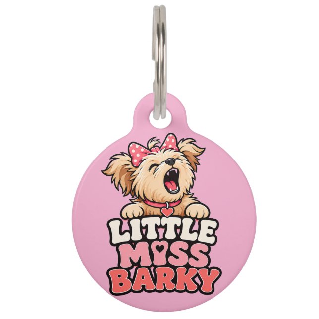 Little Miss Barky Dog Tag (Front)