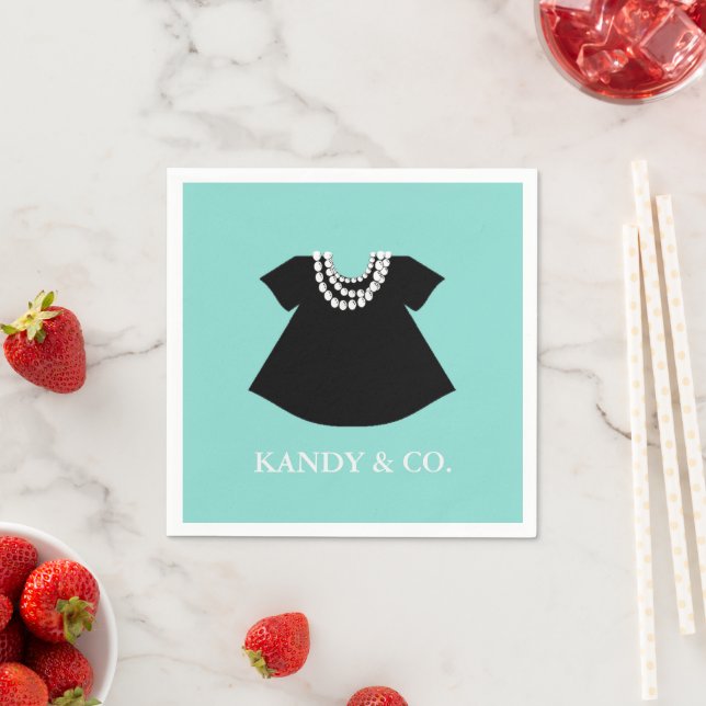 Little Miss Black Dress Party Napkin (Insitu)