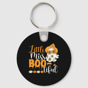 Little Miss Boo-tiful Cute Boo Ghost Halloween Tod Key Ring