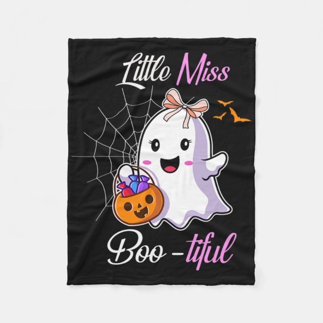 Little Miss Boo-tiful Funny Cute Halloween Costume Fleece Blanket (Front)