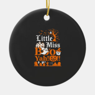 Little Miss Boo Yah Halloween Ghost Pumpkin Bats Ceramic Tree Decoration