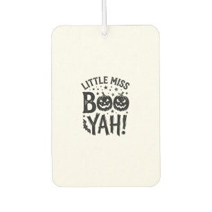 Little Miss Boo Yah Vintage Halloween Shirt Design Car Air Freshener